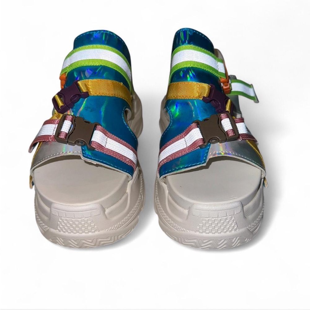 Iridescent Platform Sandals - image 2